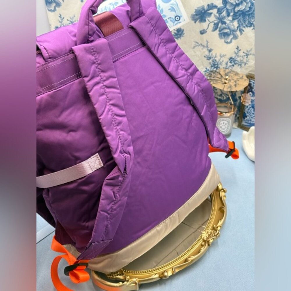 🆕 GANNI 🧿 NWT Recycled Tech Backpack, Purple Wine & Orange, Baby Blue - Picture 7 of 13